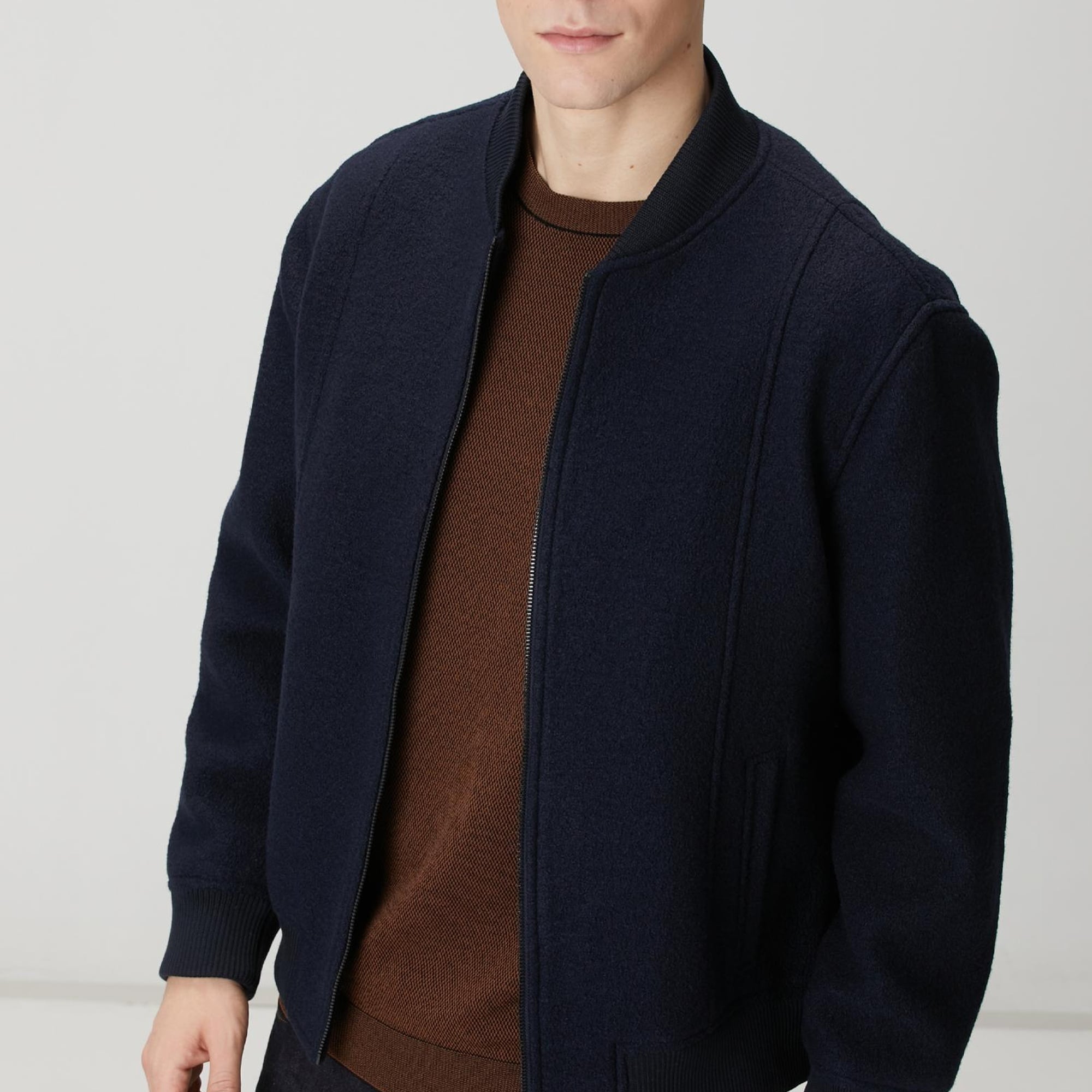 Network Erkek Lacivert Yün Mont