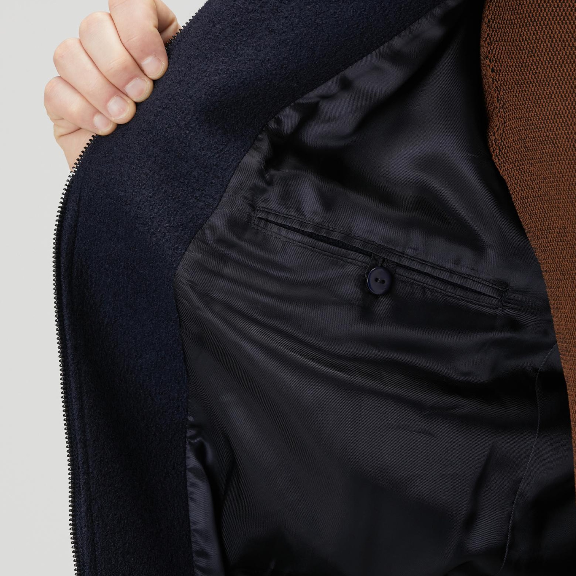 Network Erkek Lacivert Yün Mont