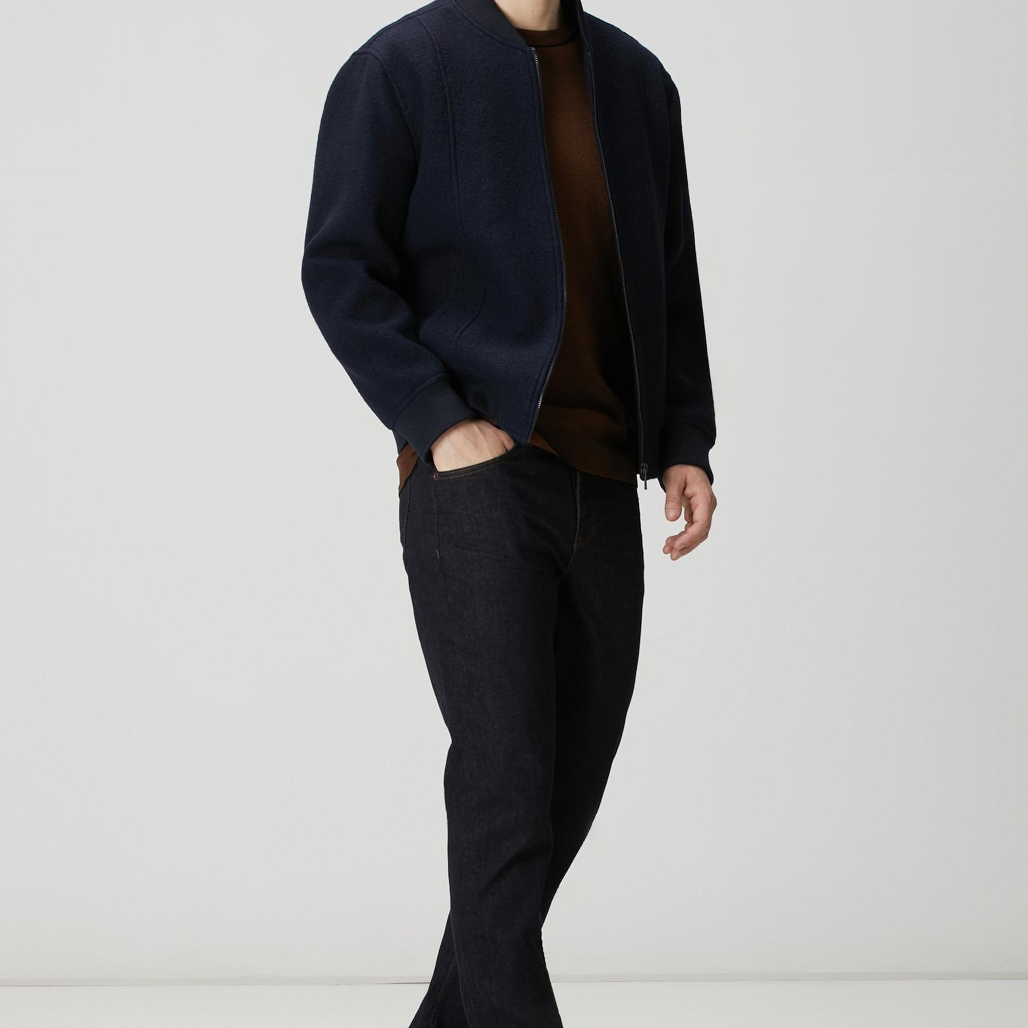 Network Erkek Lacivert Yün Mont