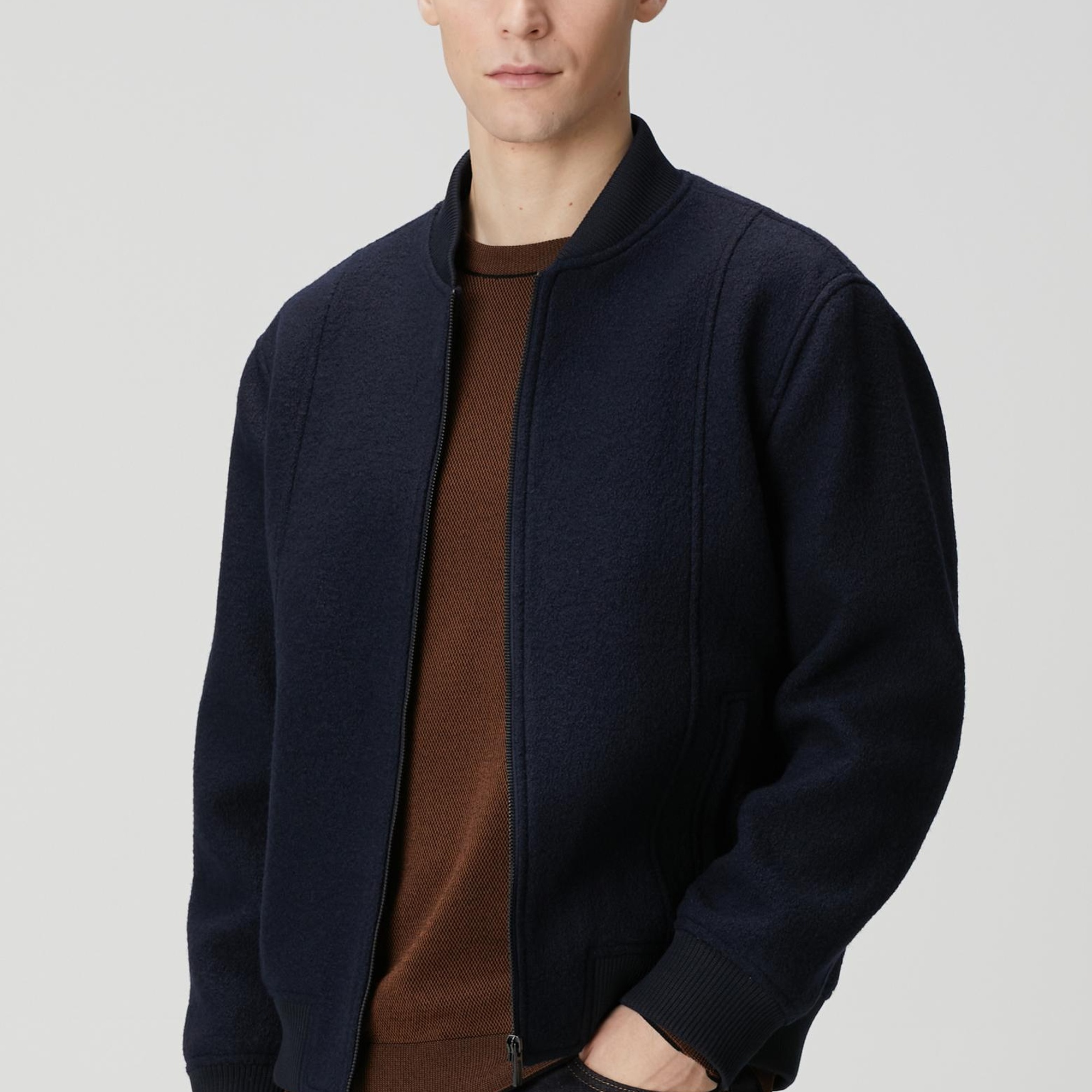 Network Erkek Lacivert Yün Mont