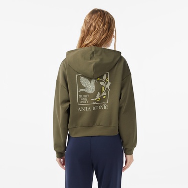  Anta Iconic Kadın Yeşil Sweatshirt