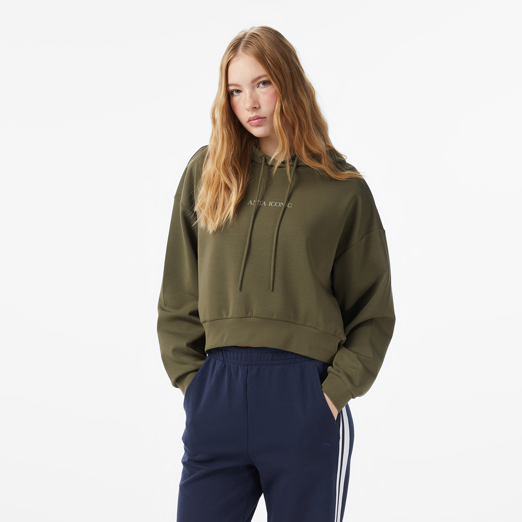  Anta Iconic Kadın Yeşil Sweatshirt