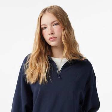  Anta Iconic Kadın Lacivert Yarım Fermuarlı Sweatshirt