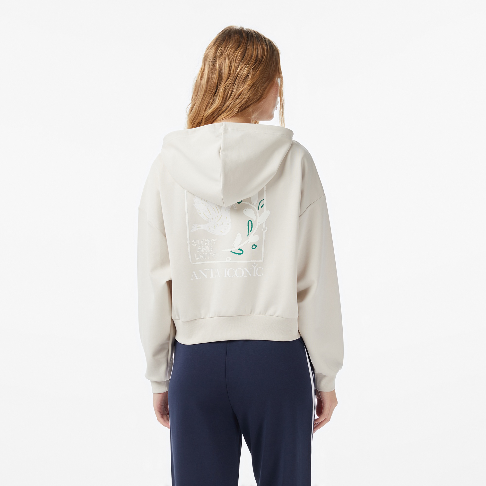 Anta Iconic Kadın Beyaz Sweatshirt