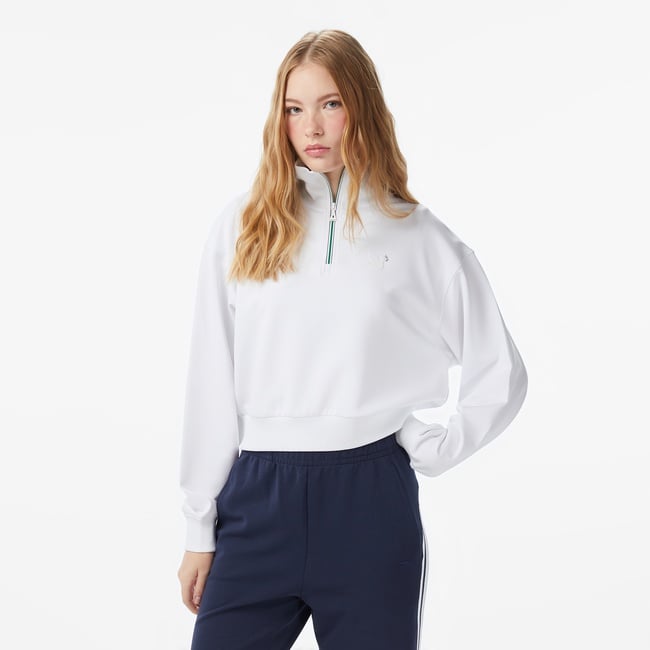  Anta Iconic Kadın Beyaz Yarım Fermuarlı Sweatshirt