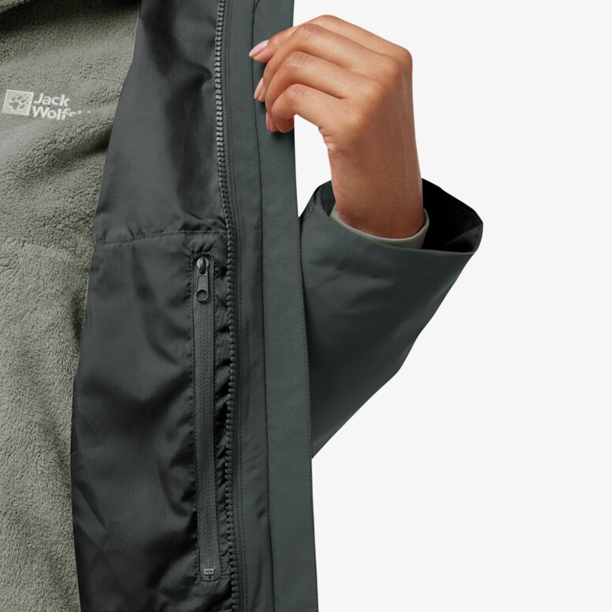 Jack Wolfskin Rotwand 3in1 Kadın Yeşil Ceket