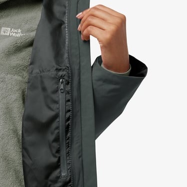  Jack Wolfskin Rotwand 3in1 Kadın Yeşil Ceket