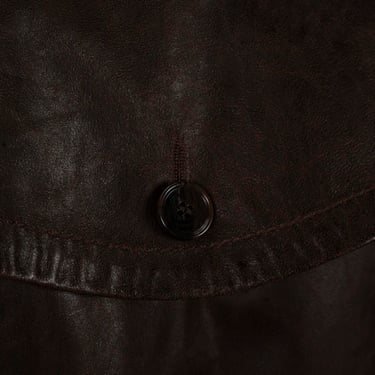  DESA Kadın Kahve Yakalı Deri Kısa Trençkot