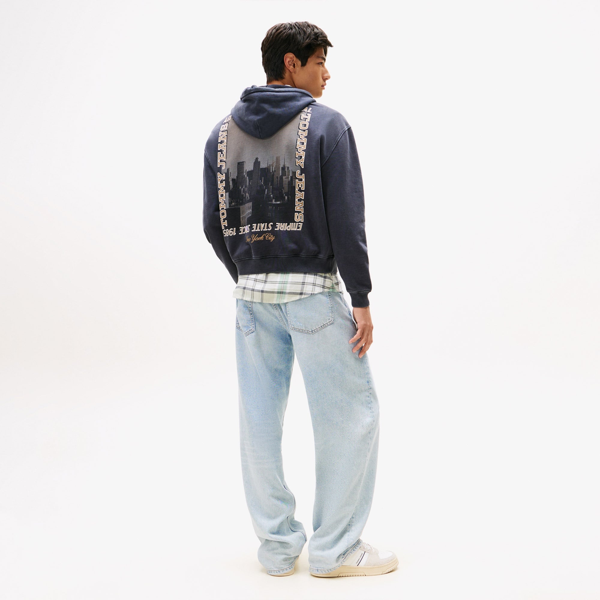 Tommy Hilfiger 90s Back Photo Print Erkek Lacivert Sweatshirt