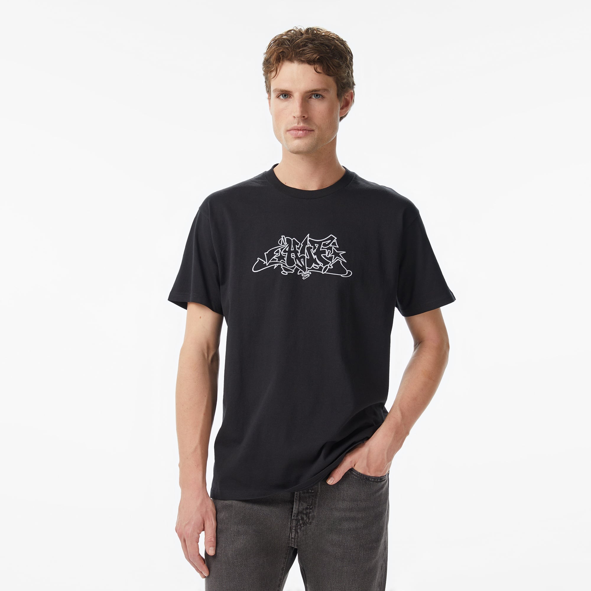Huf Outline Erkek Siyah T-Shirt
