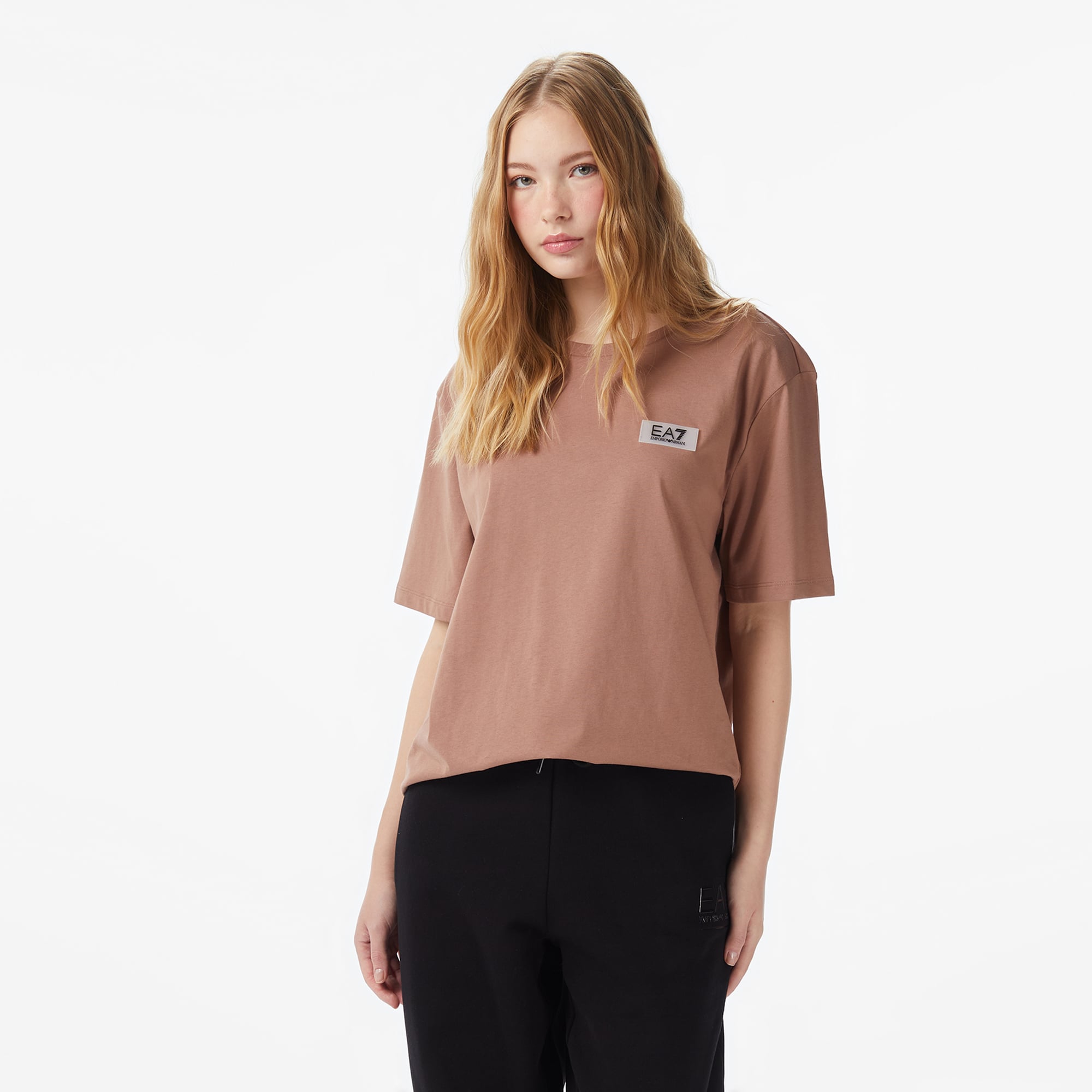  Emporio Armani Contemporary Sport Kadın Kahverengi T-Shirt