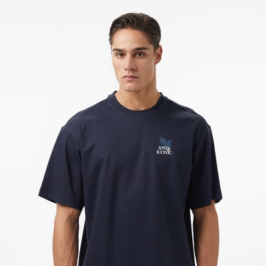  Anta Iconic Erkek Mavi Tişört
