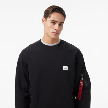  Alpha Industries Military Erkek Siyah Sweatshirt
