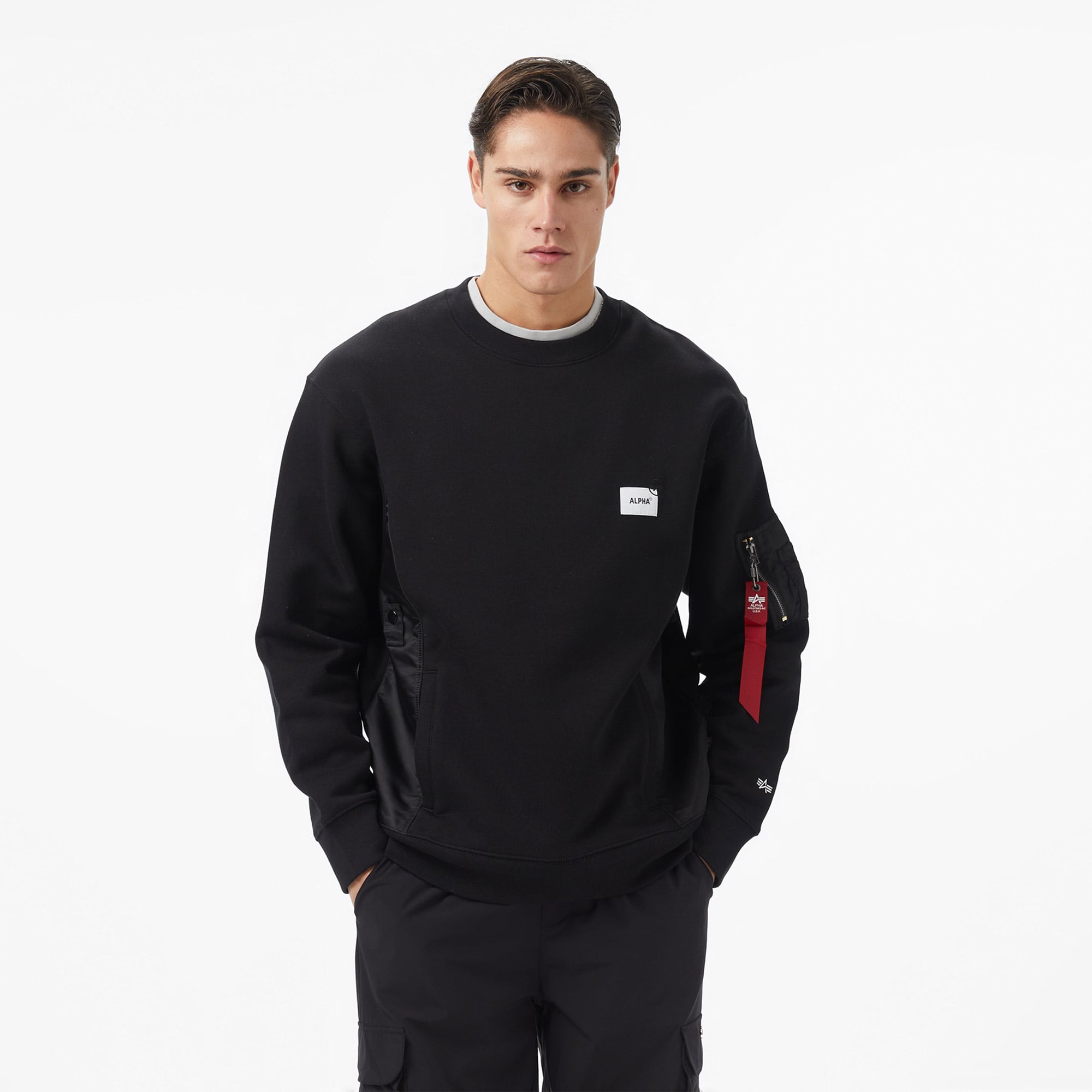  Alpha Industries Military Erkek Siyah Sweatshirt
