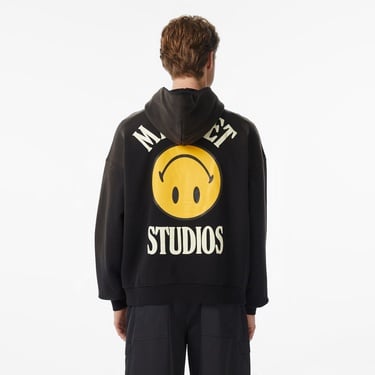  Market Smiley Upside Down Lockup Erkek Siyah Hoodie