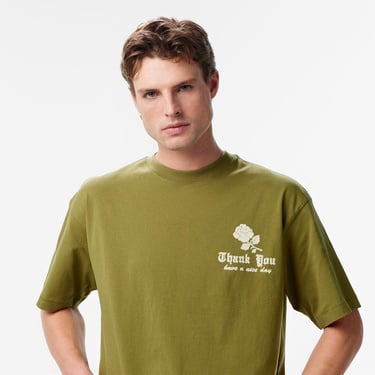  Market Thank You Needlepoint Erkek Haki T-Shirt