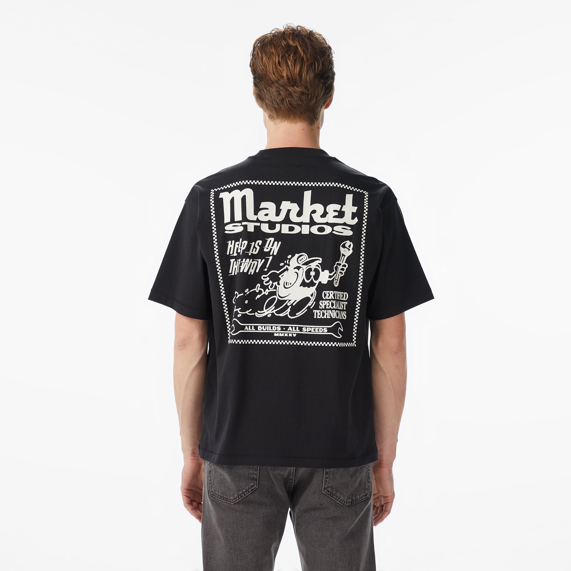 Market Speed And Quality Erkek Siyah T-Shirt