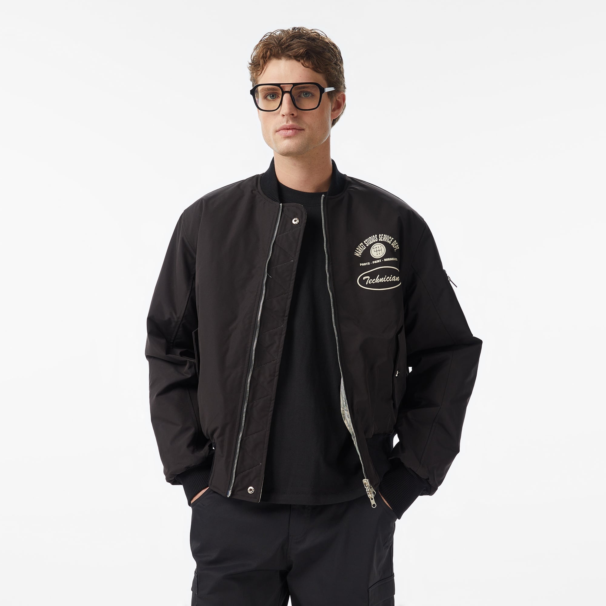 Market Handyman Reversible Bomber Erkek Siyah Ceket