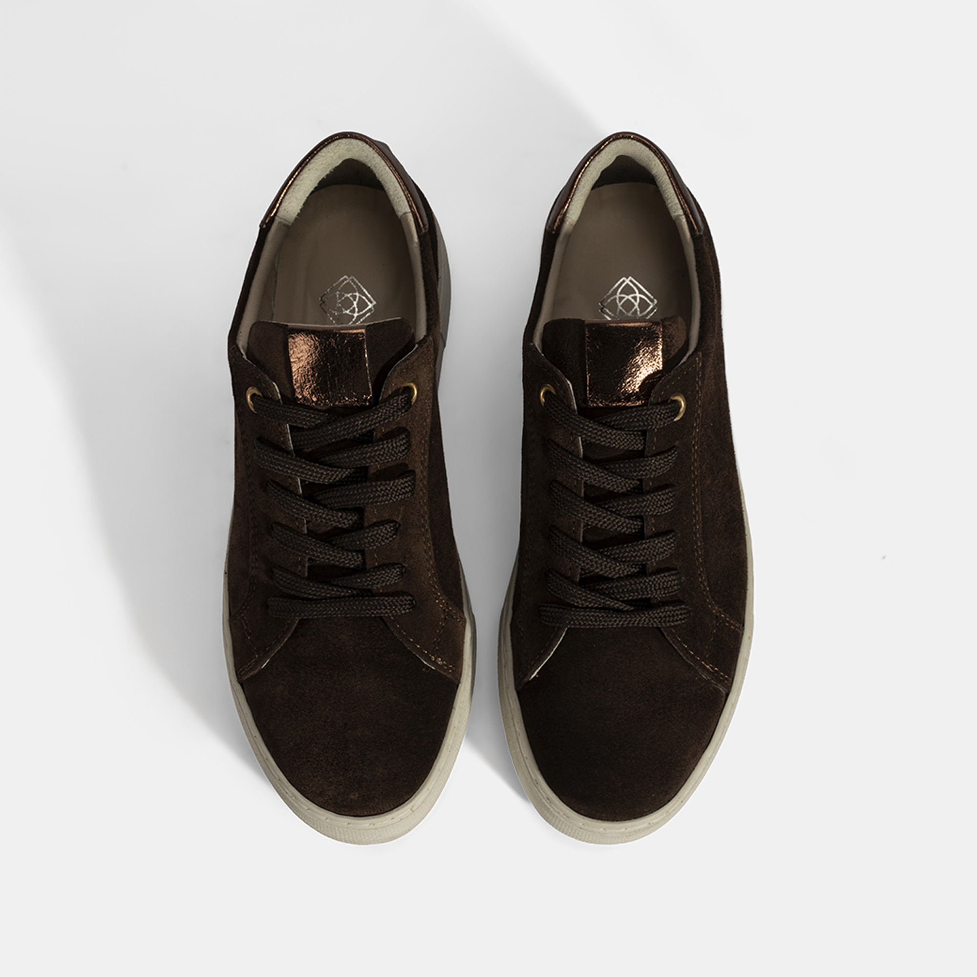 Kadın Kahve Bağcıklı Kalın Tabanlı Süet Deri Sneaker