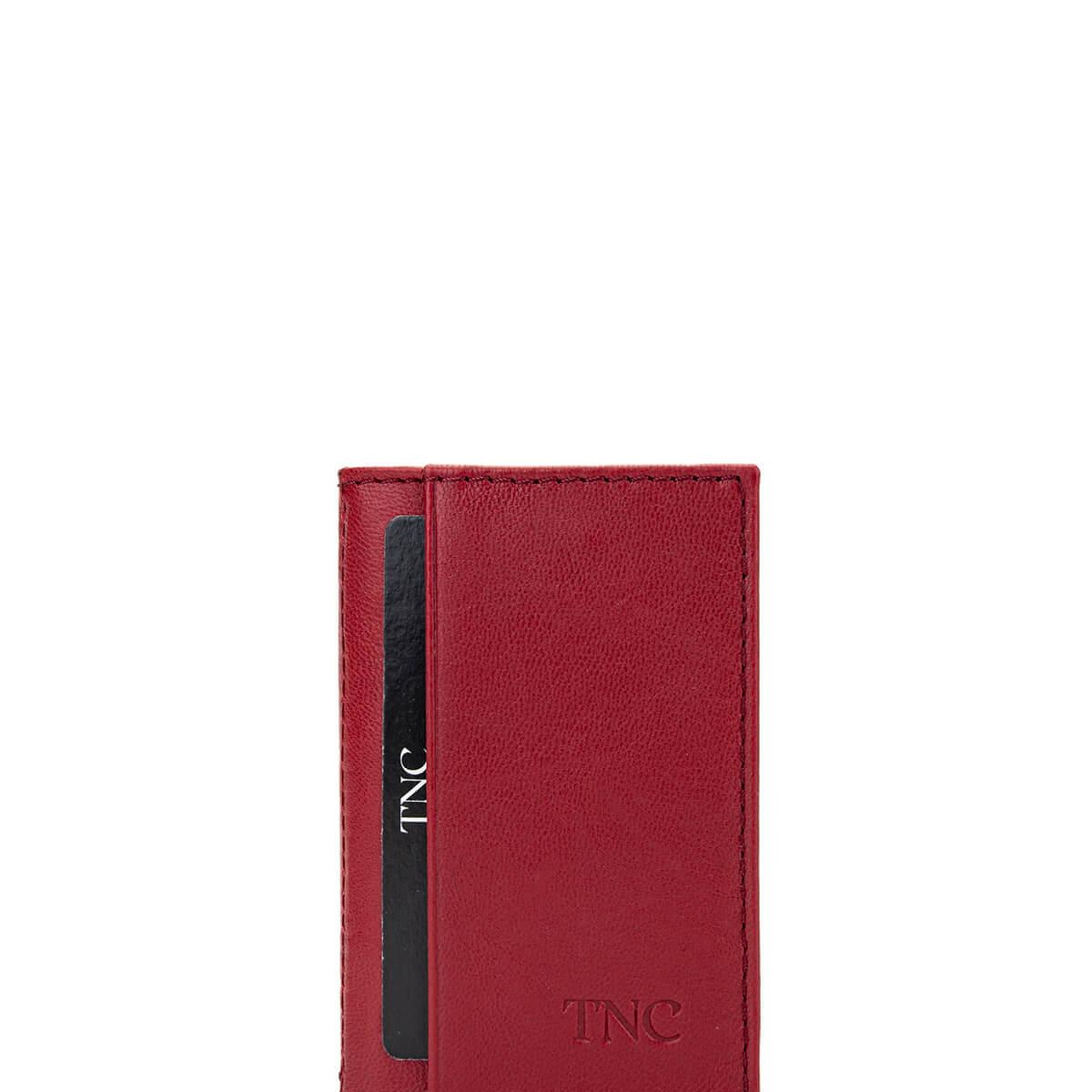 Tamer Tanca Unisex Hakiki Deri Kırmızı Kartlık