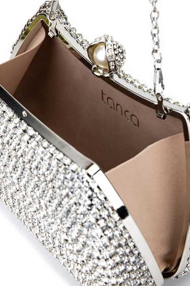  Tamer Tanca Kadın Vegan Gri Abiye Çanta