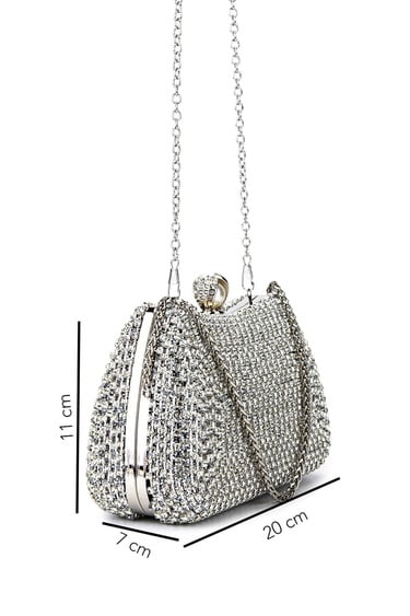  Tamer Tanca Kadın Vegan Gri Abiye Çanta