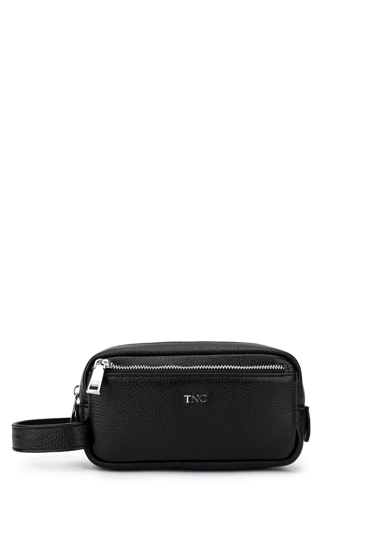  Tamer Tanca Erkek Hakiki Deri Siyah Floter El Çantası