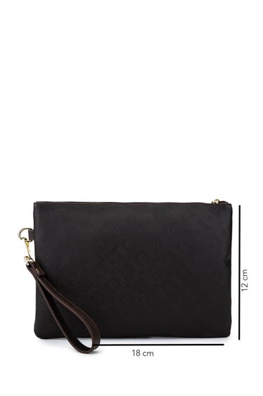  Tamer Tanca Kadın Suni Deri Kahverengi Clutch Çanta