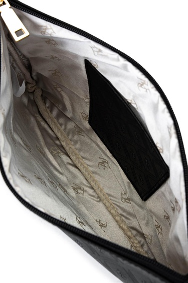  Tamer Tanca Kadın Suni Deri Siyah Clutch Çanta