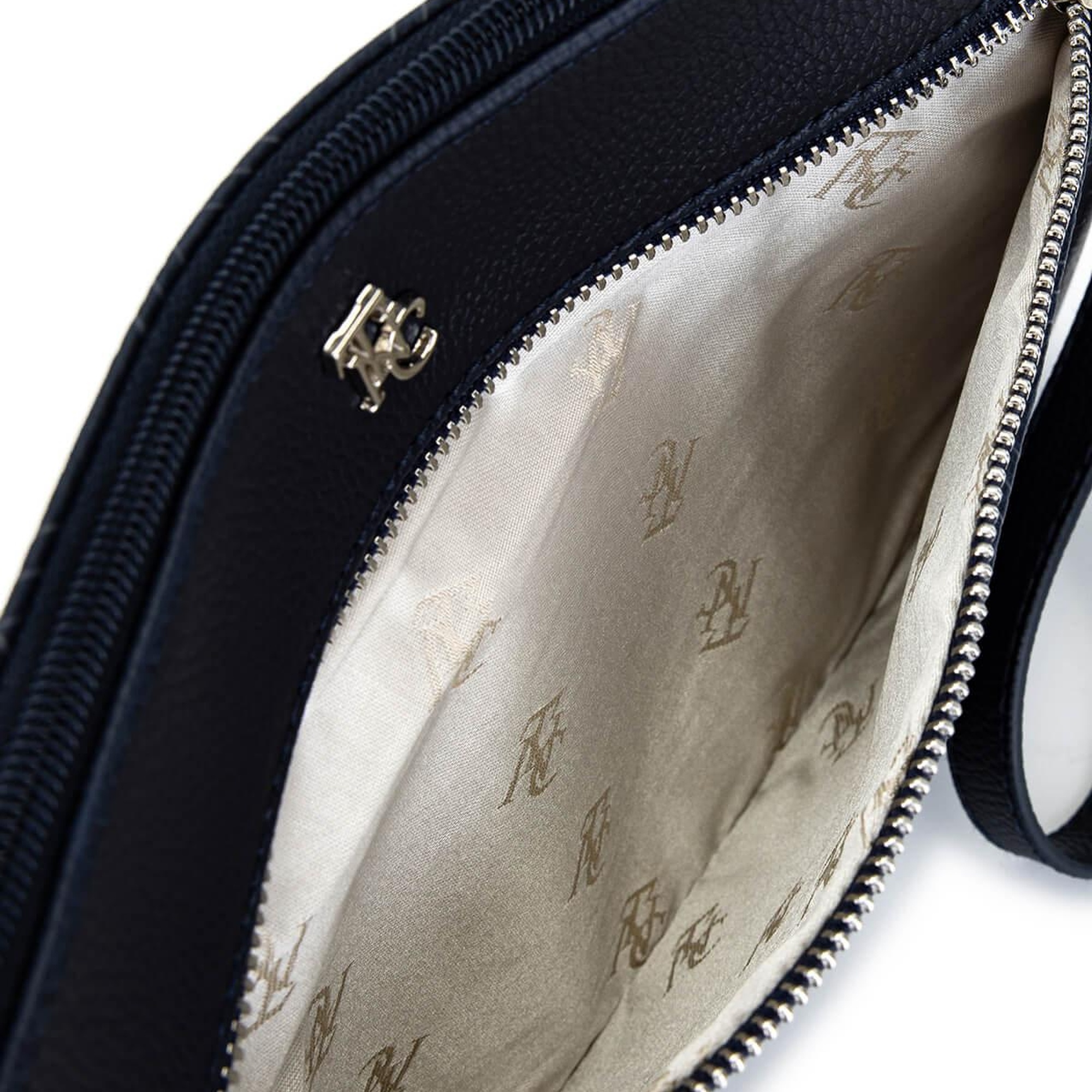 Tamer Tanca Kadın Suni Deri Lacivert Desen Clutch Çanta