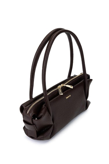  Tamer Tanca Kadın Suni Deri Kahverengi Kol Çantası