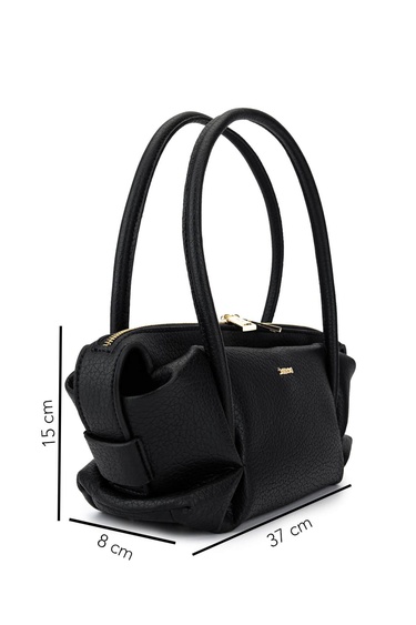  Tamer Tanca Kadın Suni Deri Siyah Floter Kol Çantası