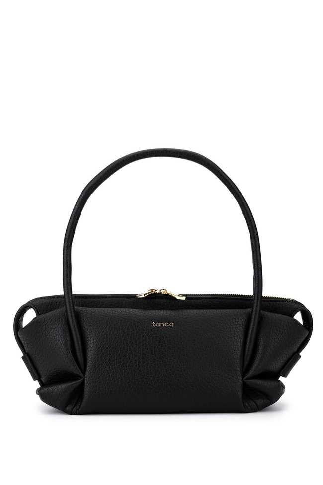  Tamer Tanca Kadın Suni Deri Siyah Floter Kol Çantası