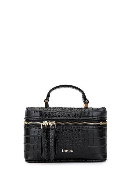  Tamer Tanca Kadın Suni Deri Siyah Kroko El Çantası