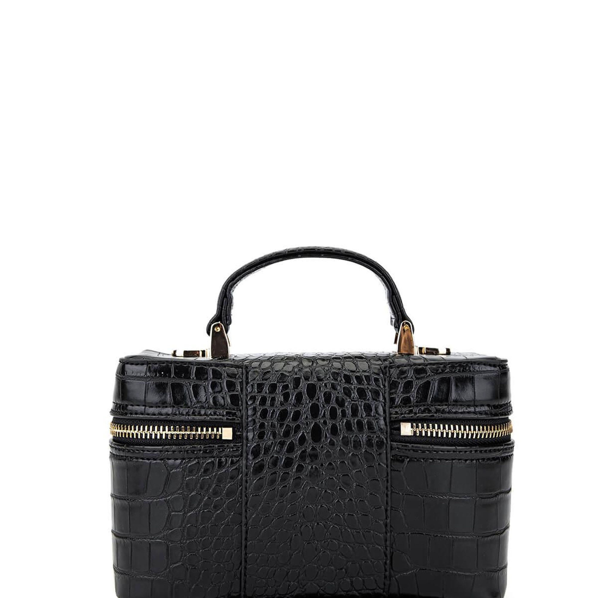 Tamer Tanca Kadın Suni Deri Siyah Kroko El Çantası