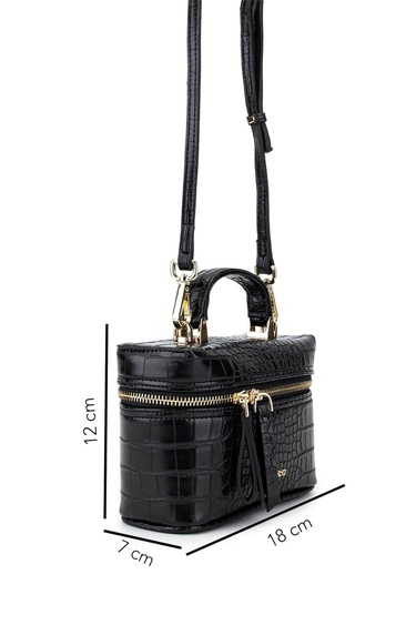  Tamer Tanca Kadın Suni Deri Siyah Kroko El Çantası