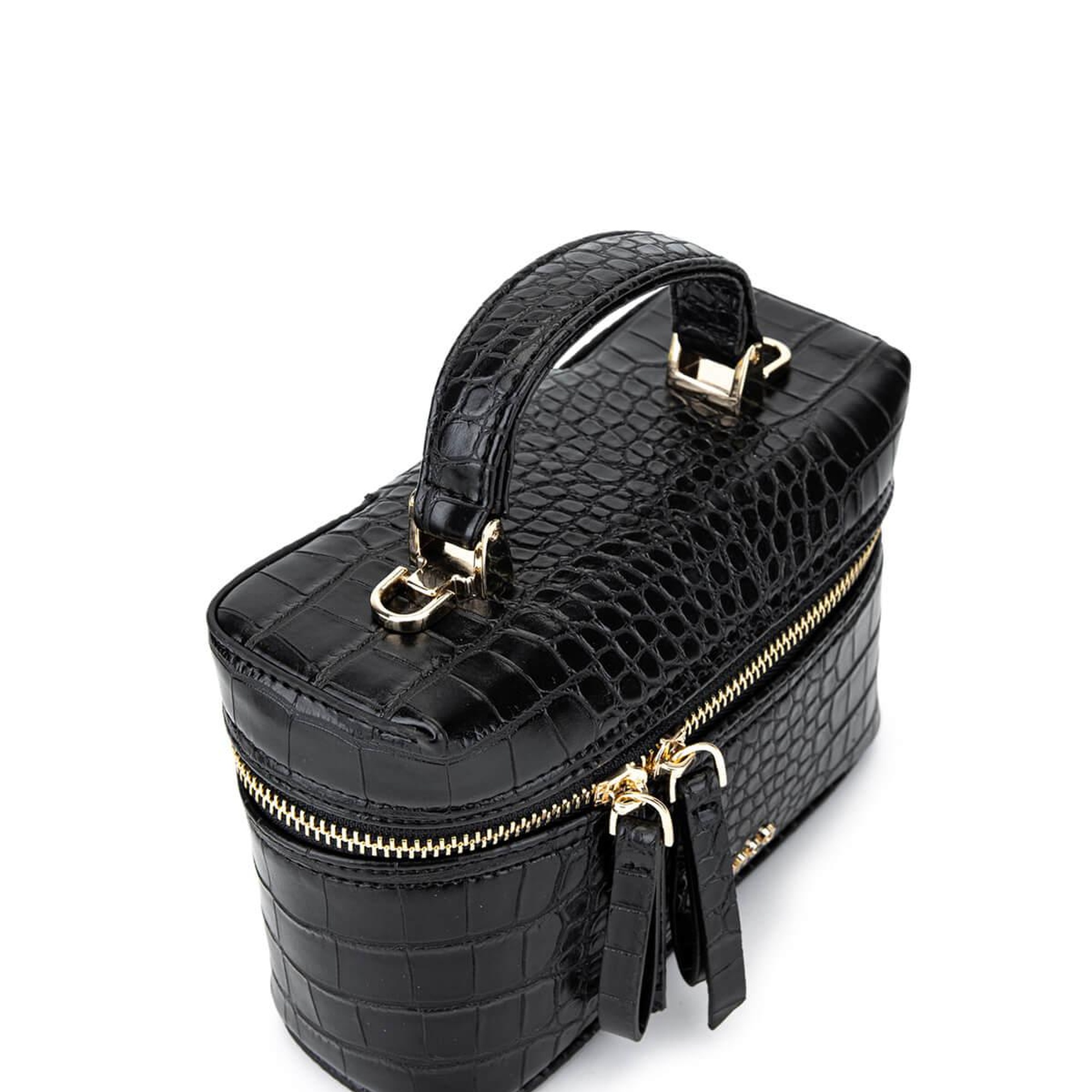 Tamer Tanca Kadın Suni Deri Siyah Kroko El Çantası