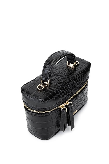  Tamer Tanca Kadın Suni Deri Siyah Kroko El Çantası