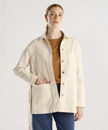  YARGICI Cep Detaylı Kemerli Denim Pardösü