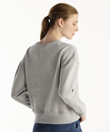  YARGICI Pens Detaylı Uzun Kollu Bisiklet Yaka Sweatshirt