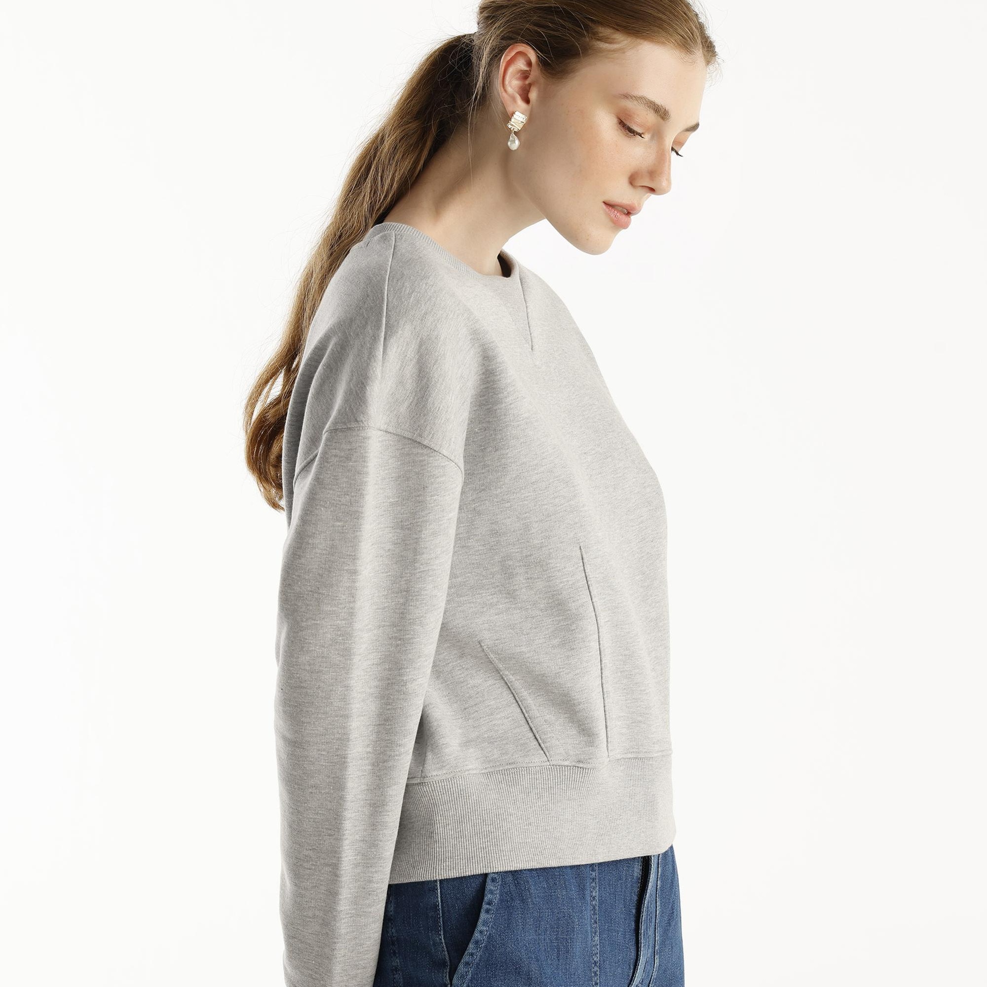 YARGICI Pens Detaylı Uzun Kollu Bisiklet Yaka Sweatshirt