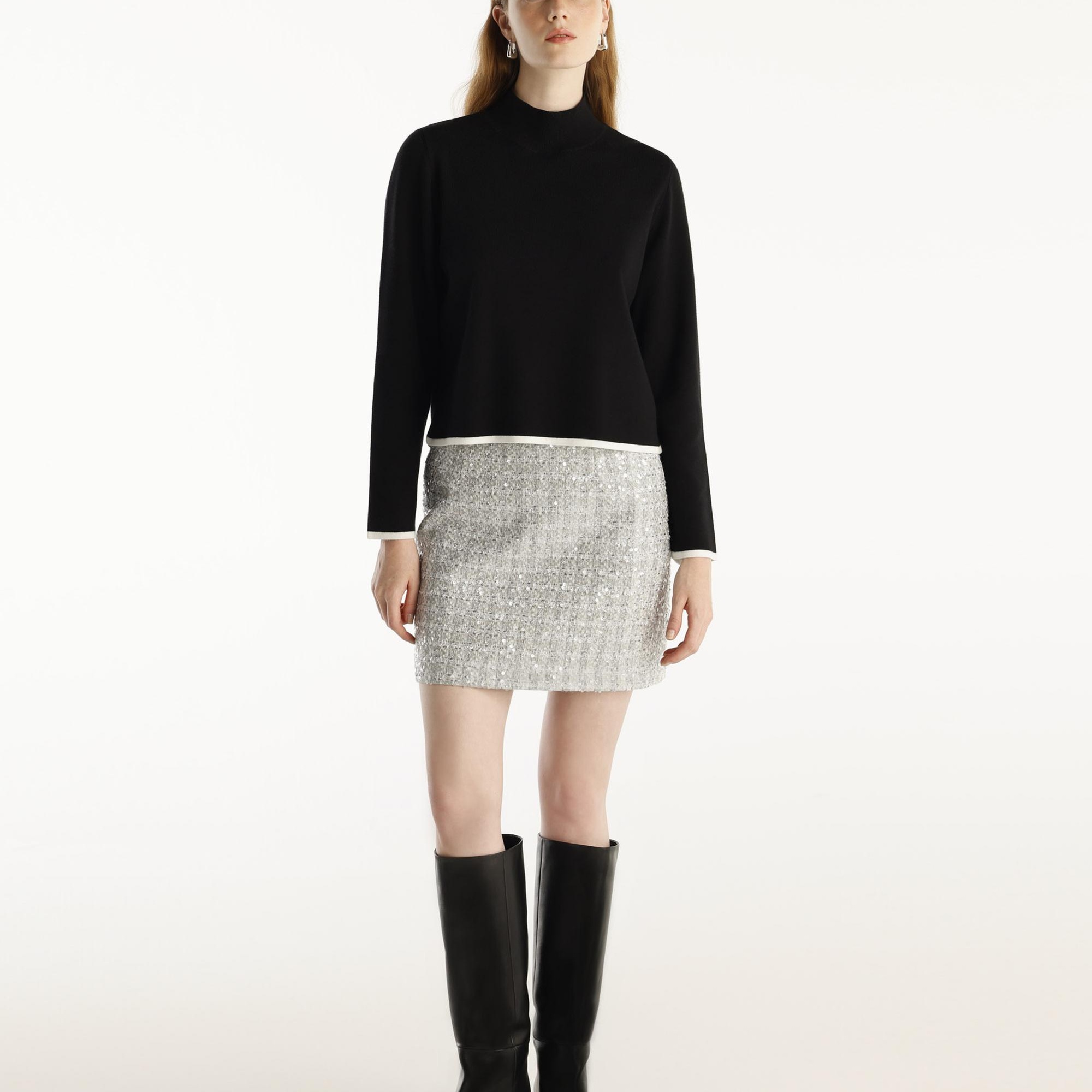 YARGICI Dik Yakalı Uzun Kollu Kazak