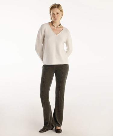  YARGICI Önü Dikişli Simli Geniş Paça Pantolon