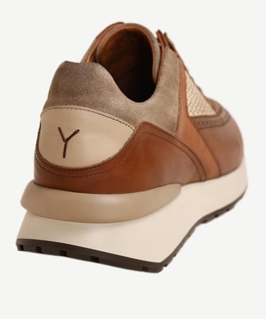  YARGICI Hasır Detaylı Deri Sneakers