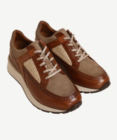  YARGICI Hasır Detaylı Deri Sneakers