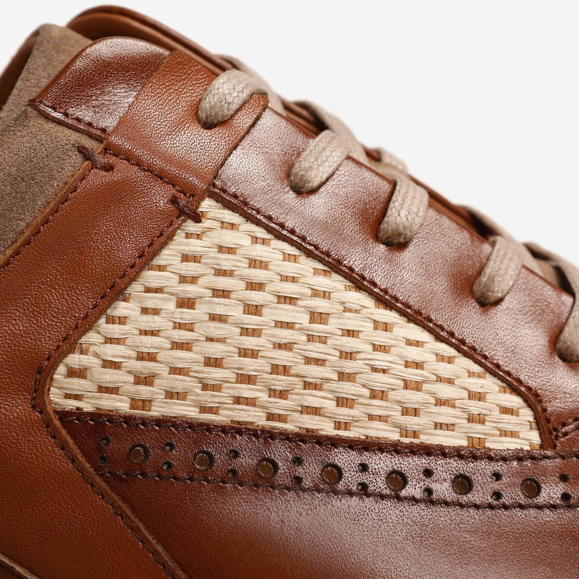 YARGICI Hasır Detaylı Deri Sneakers