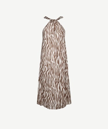  YARGICI Boyundan Bağlamalı Midi Boy Elbise