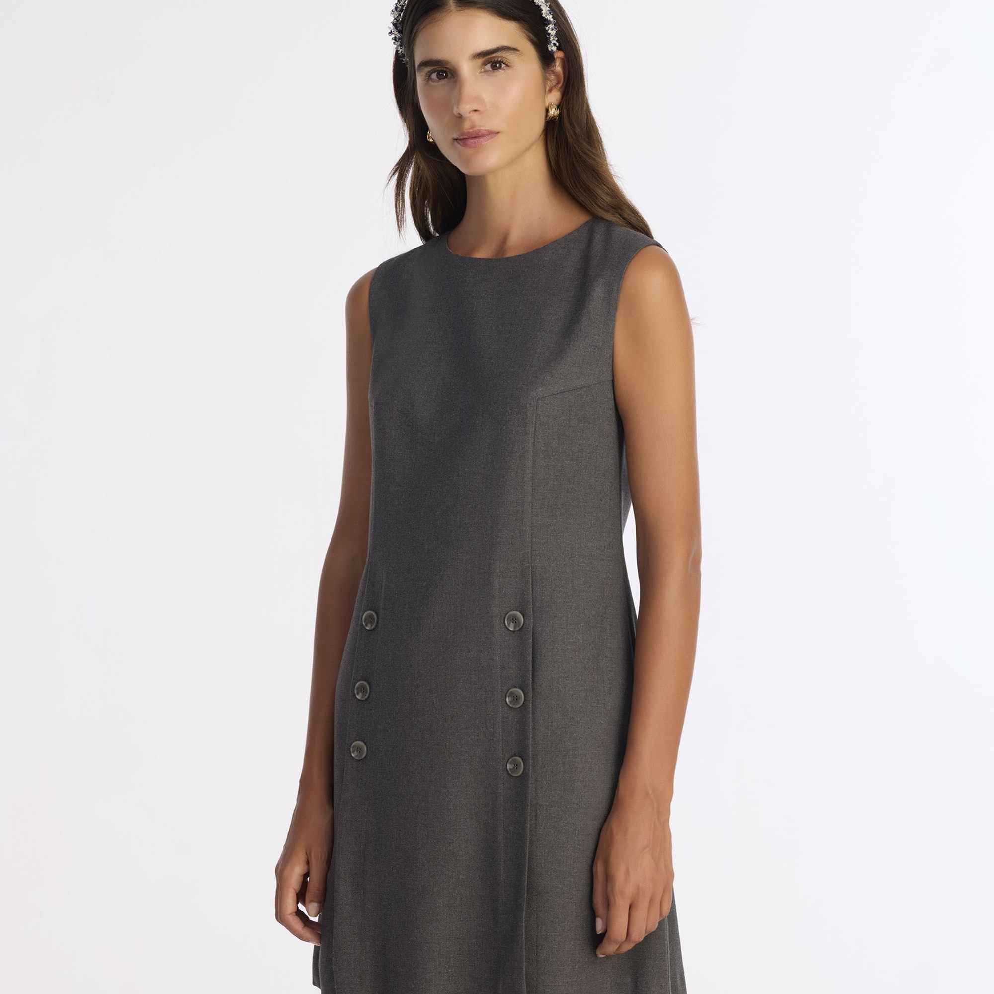 YARGICI A Form Bisiklet Yaka Kolsuz Elbise