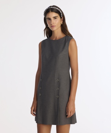  YARGICI A Form Bisiklet Yaka Kolsuz Elbise