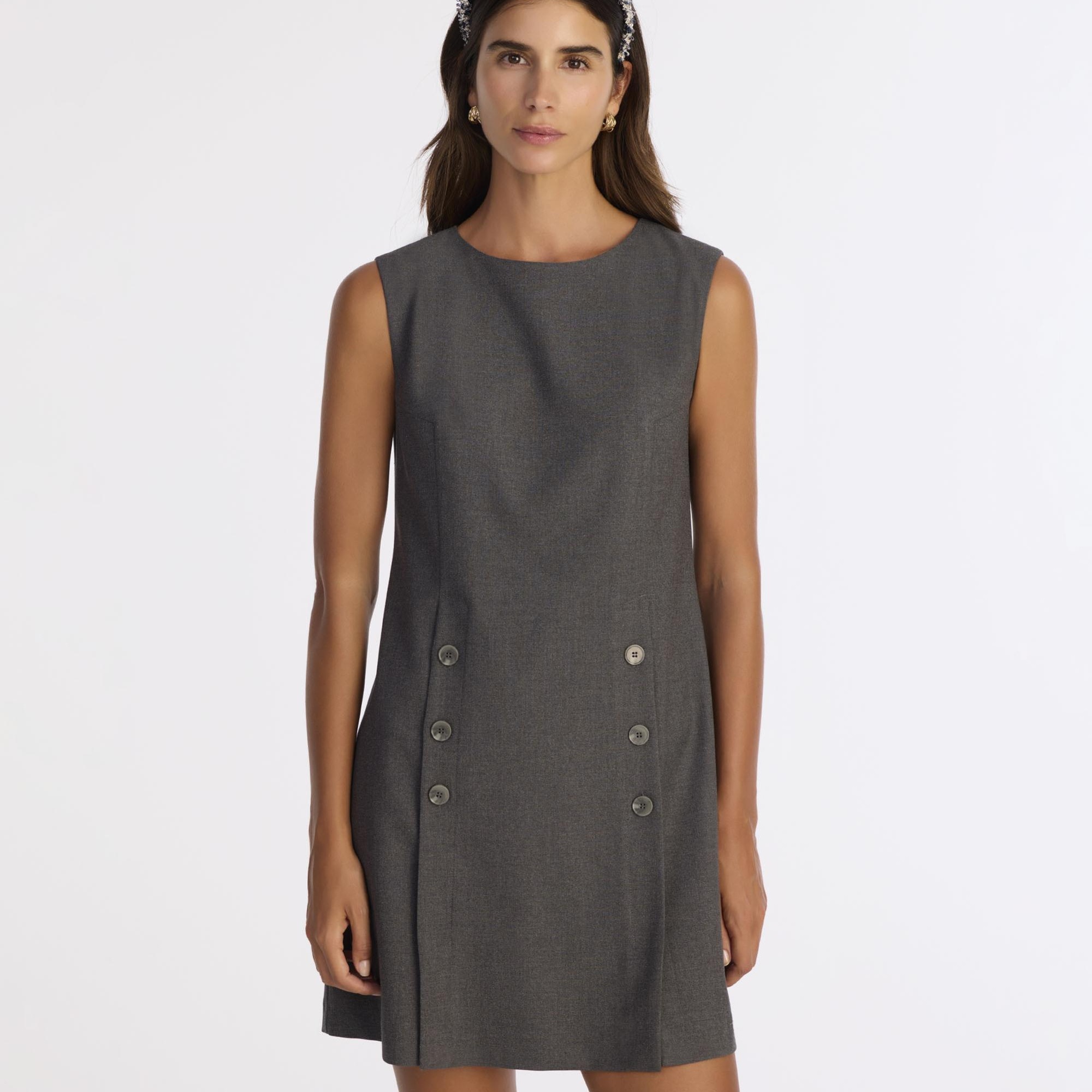 YARGICI A Form Bisiklet Yaka Kolsuz Elbise